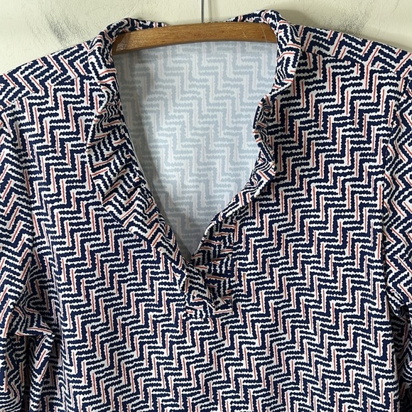 J. McLaughlin Durham Ruffle Top Catalina Cloth 3/4 Sleeve Size XL - Picture 15 of 16